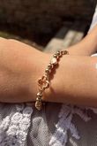 Laundry B Free Spirit Stretch Stacker Bracelet Clover and Moon Stone Gold